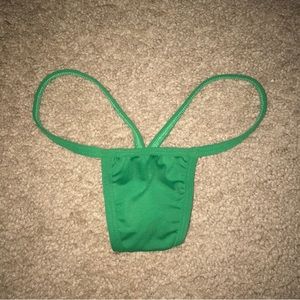 Green v-string stripper thong